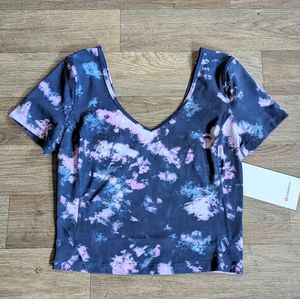 NWT Lululemon Align Tee Tie Dye Mineral Blue Purple Tee Size 8
